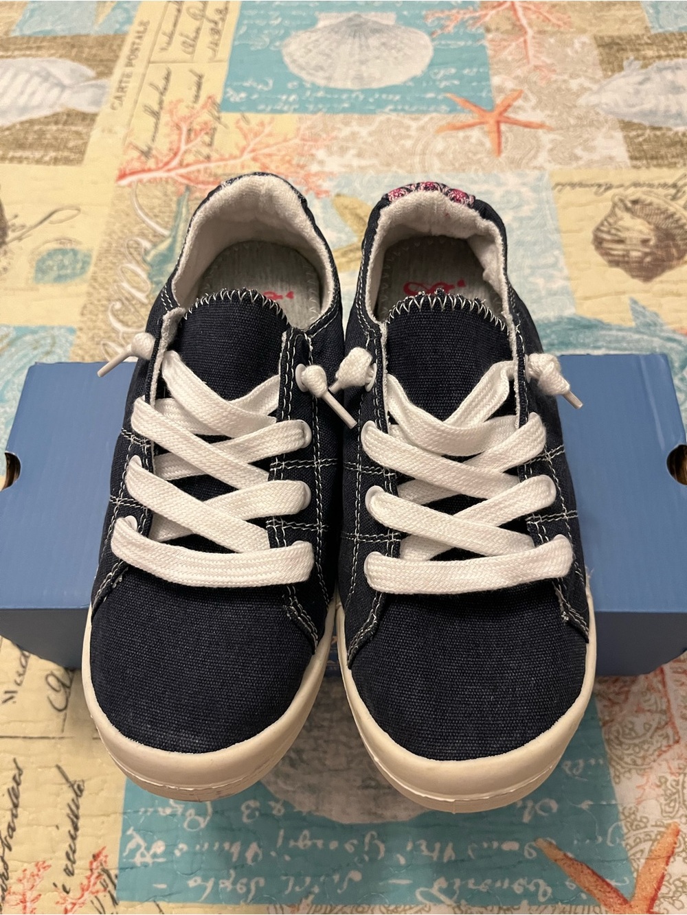 Jellypop Navy Canvas Sneakers with White Laces